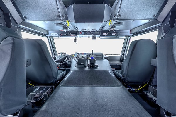 Interior of Cab for Velocity and Impel Custom Chassis Carry 10 Personnel