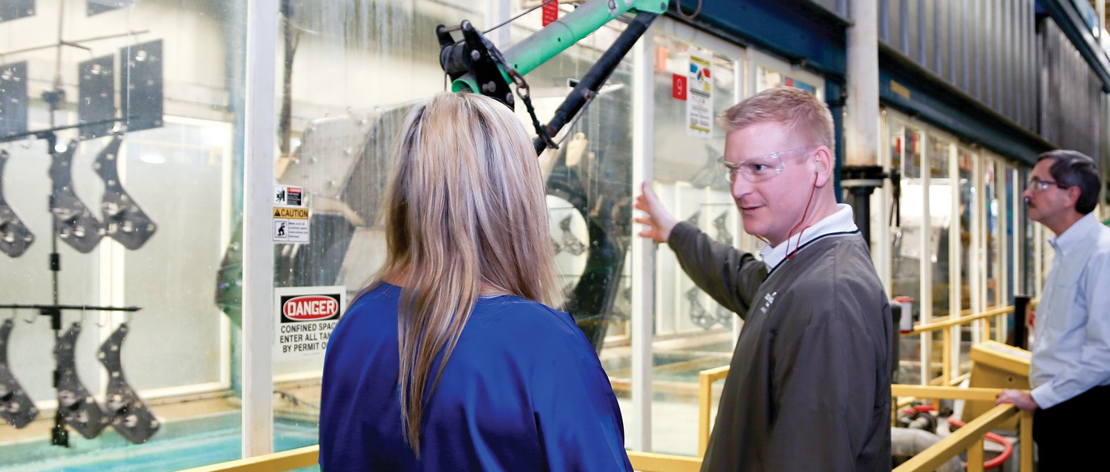 E-coat operators monitoring the process steps at Pierce Manufacturing.