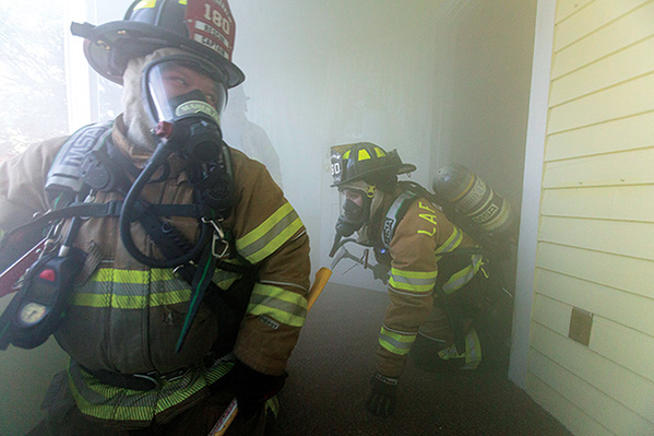 Firefighters Responding to House Fire