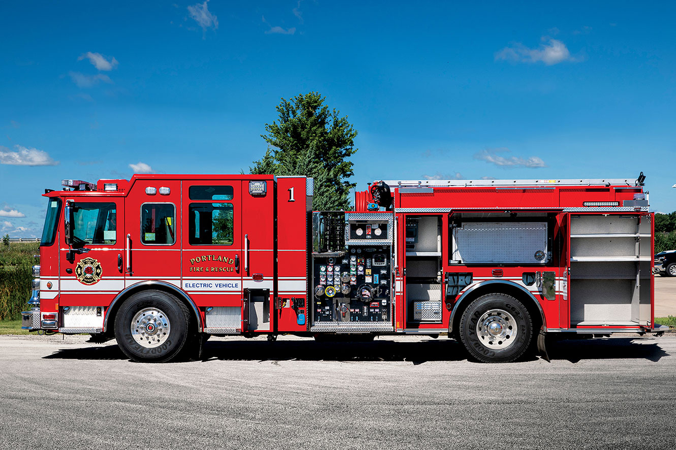 Portland Oregon Zero Emissions Volterra Electric Fire Truck Compartments