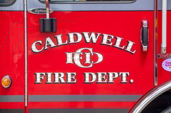 The logo on the drivers side door of a fire truck.