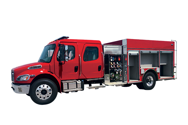 Pierce BX™ two-door Pumper with a side control panel. 