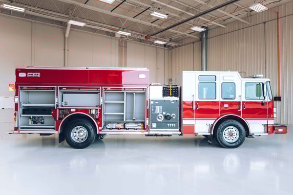 Heavy-Duty Rescue Pumper Fire Truck Officer Side Compartmentation