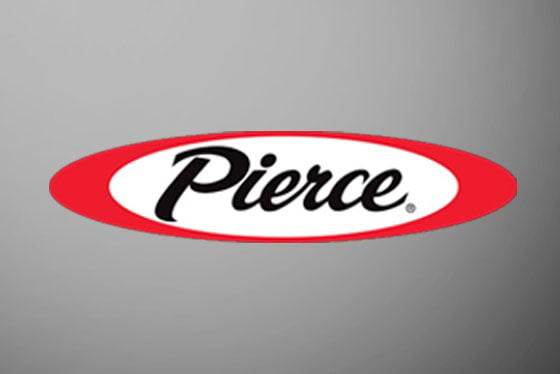 Pierce Manufacturing current logo with a red border.