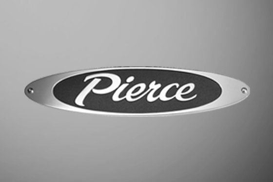 Pierce Manufacturing current logo with a metal border.