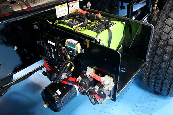 Pierce Lithium-Ion Batteries for Idle Reduction technology on a Pierce Fire Truck. 