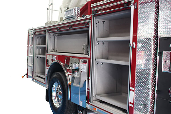 Build My Pierce Program Body Compartment configuration on a custom-built Pierce Fire Truck. 