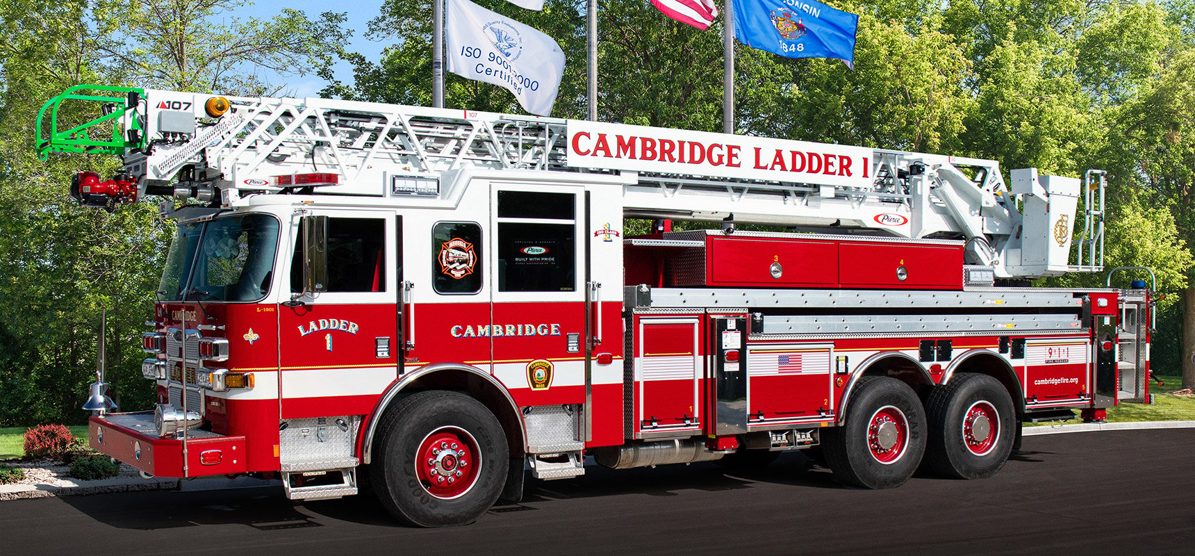 Pierce announces delivery of Ascendant 107' Heavy-Duty Aerial Ladder to Cambridge, MA