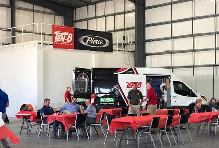 Attendees at Ten-8 Fire Equipment's new service center open house