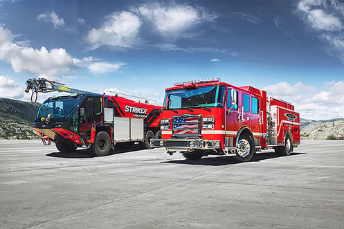 Pierce Manufacturing and Oshkosh Airport Products new Volterra platform of electric fire apparatus