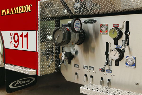 Pierce Fire Truck PUC™ panel with Ultimate Configuration Low Height. 