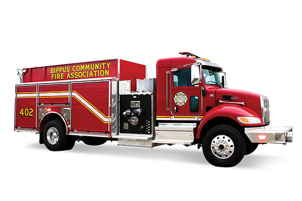 Pierce Pumper Tanker Commercial Chassis Fire Truck Passengers Side