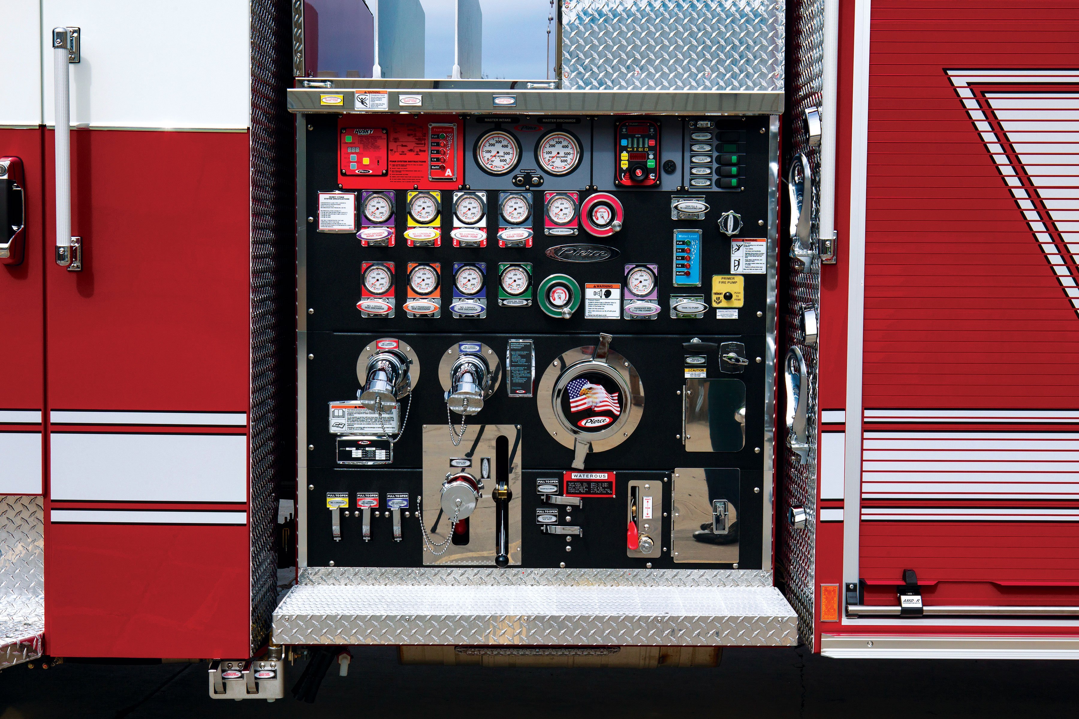 Pierce PUC Pump Panel on PUC Tanker. 