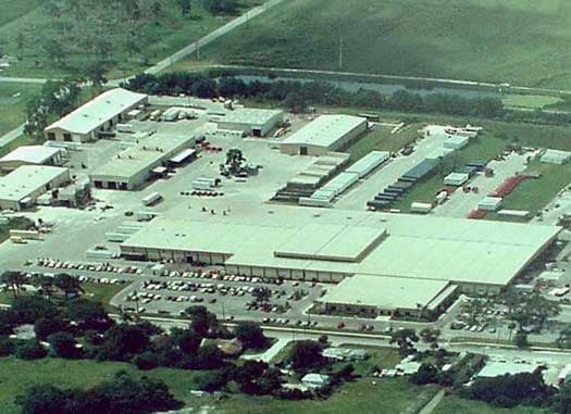 Aerial view of Pierce Manufacturing building in Bradenton, Florida. 