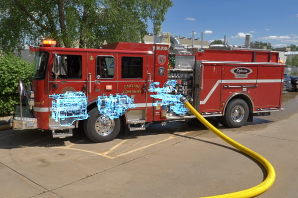 Pierce Electric Fire Truck Pumping