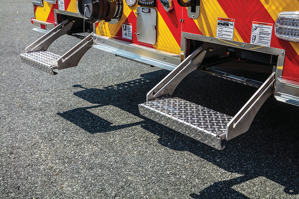 Enforcer Ascendant 110' Heavy-Duty Aerial Platform - Single Rear Axle Fire Truck Steps