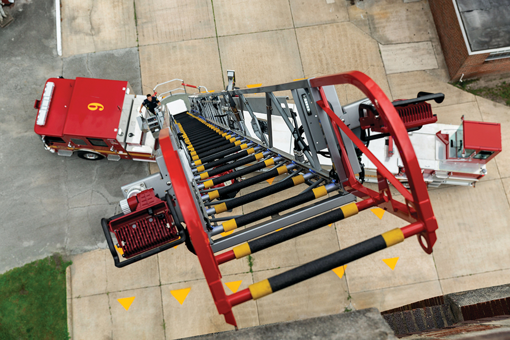 Arrow XT Ascendant 107' Heavy-Duty Tractor Drawn Aerial TDA Tiller Fire Truck Ladder Extended