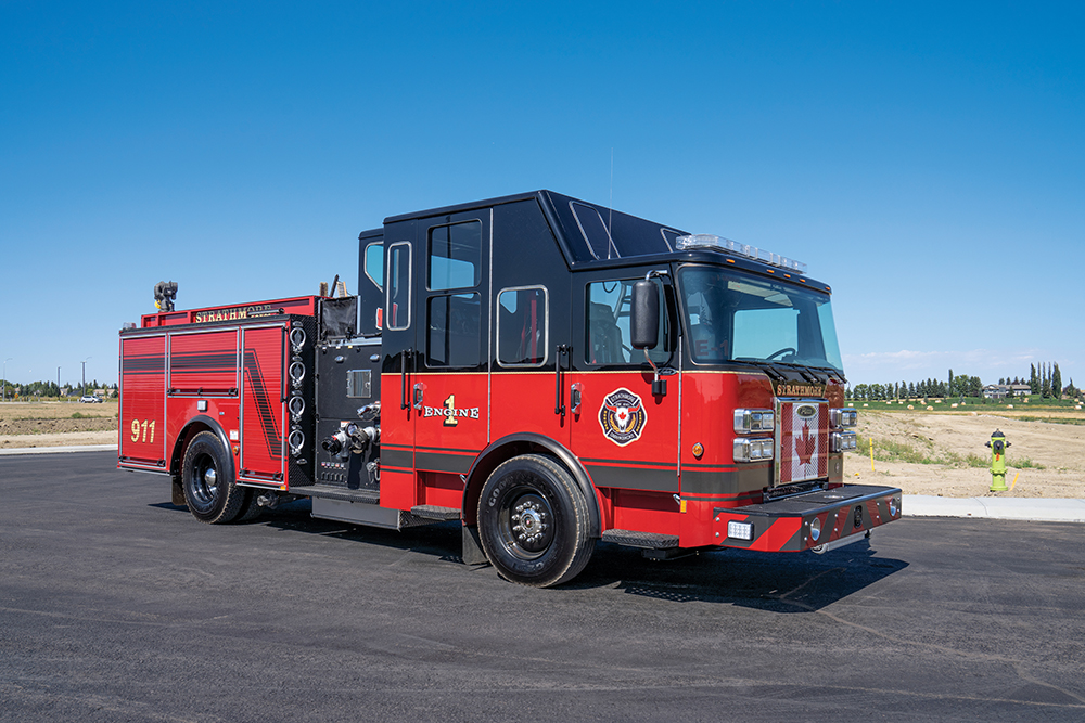 Saber Custom Fire Truck Chassis Pumper Passenger Side