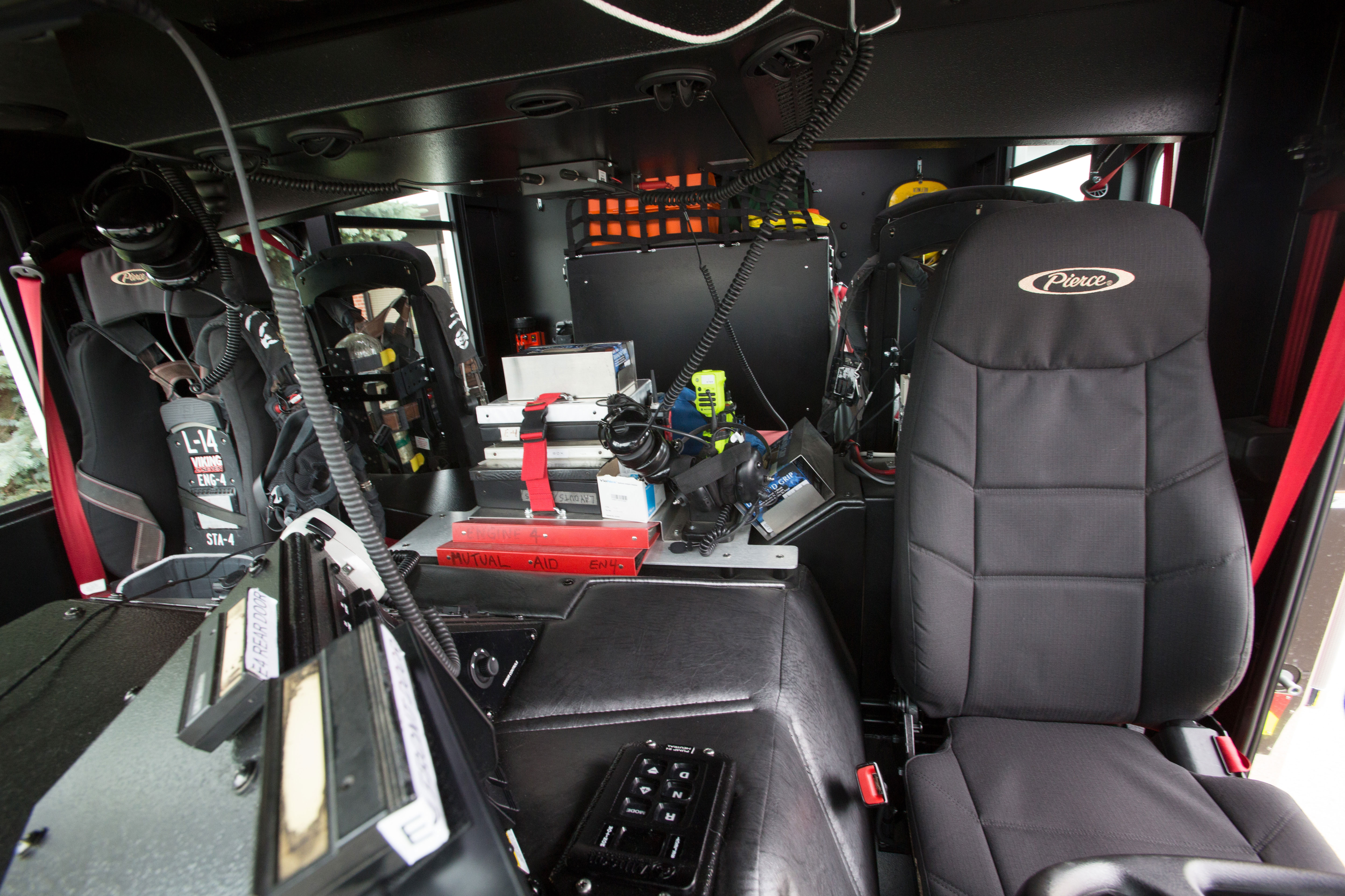 Pierce Arrow XT Custom Fire Truck Chassis Drivers Seat Interior