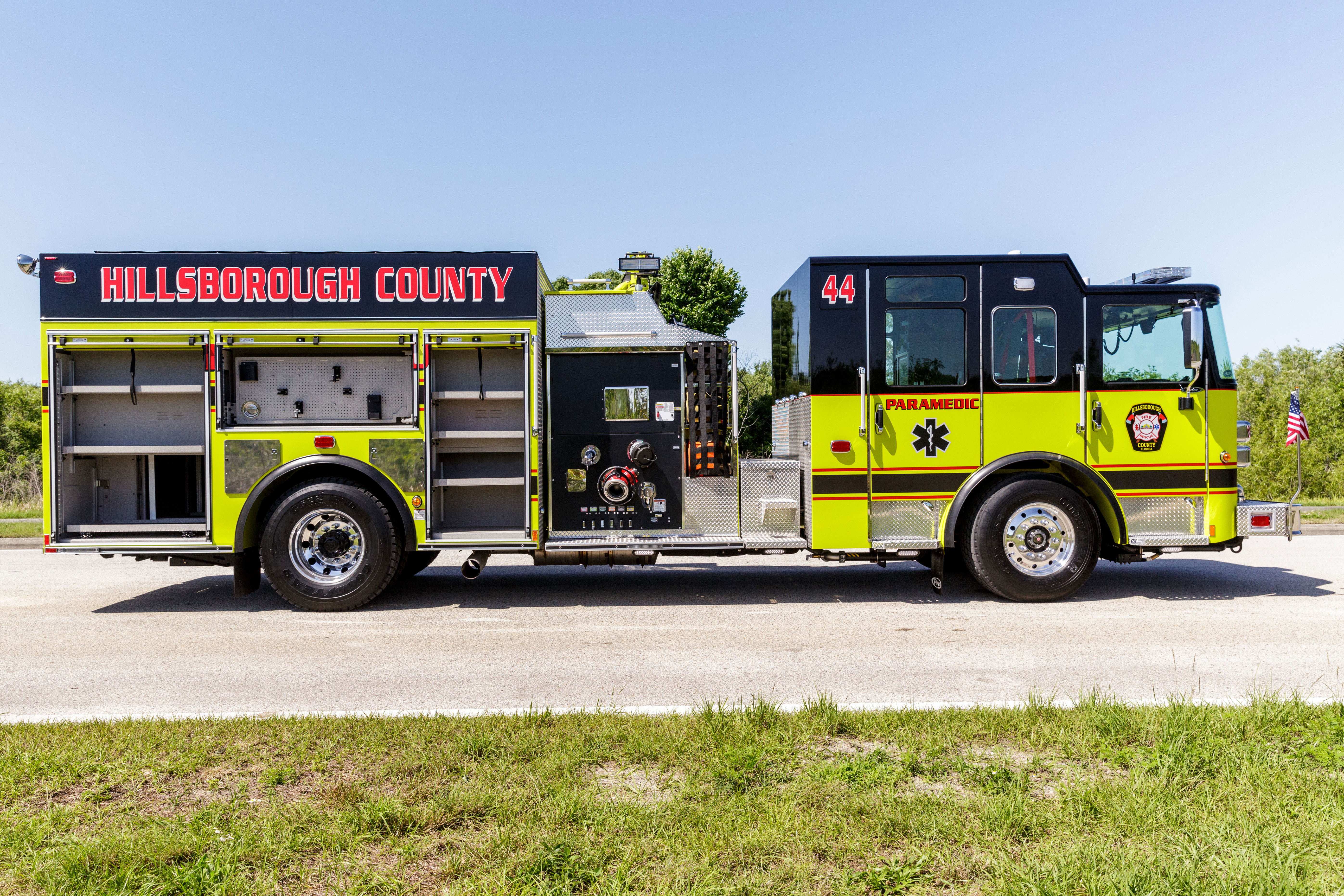 Hillsborough County Fire Rescue Saber Pumper Passenger Side Compartments