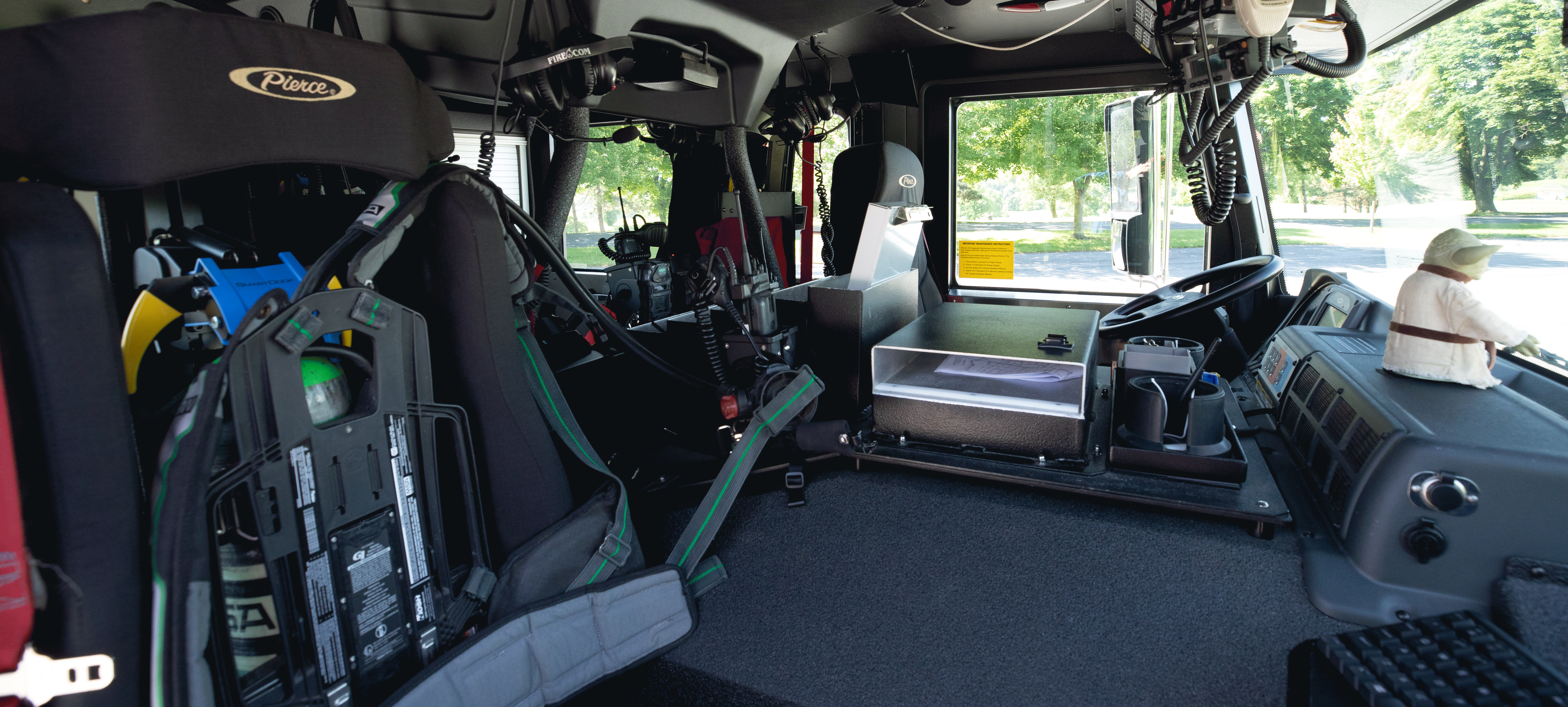Pierce Enforcer Custom Fire Truck Chassis Officers Side Interior