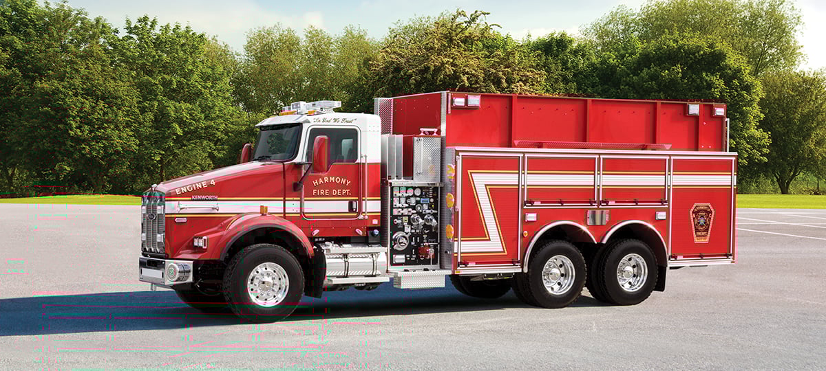 Pierce Kenworth Commercial Fire Truck Chassis T880 Drivers Side