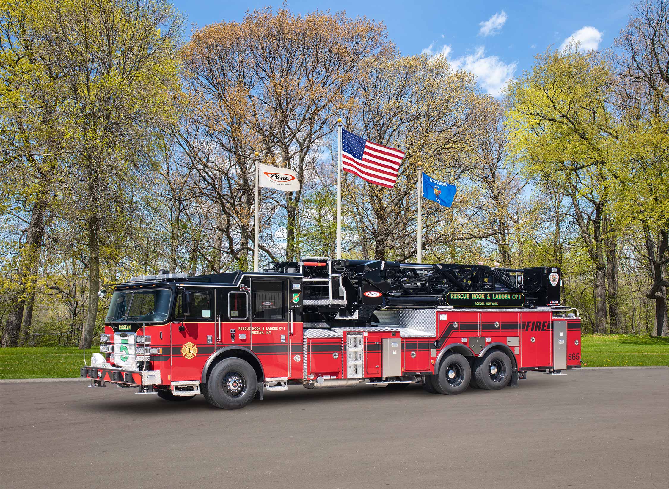 Roslyn Rescue Hook and Ladder - Aerial