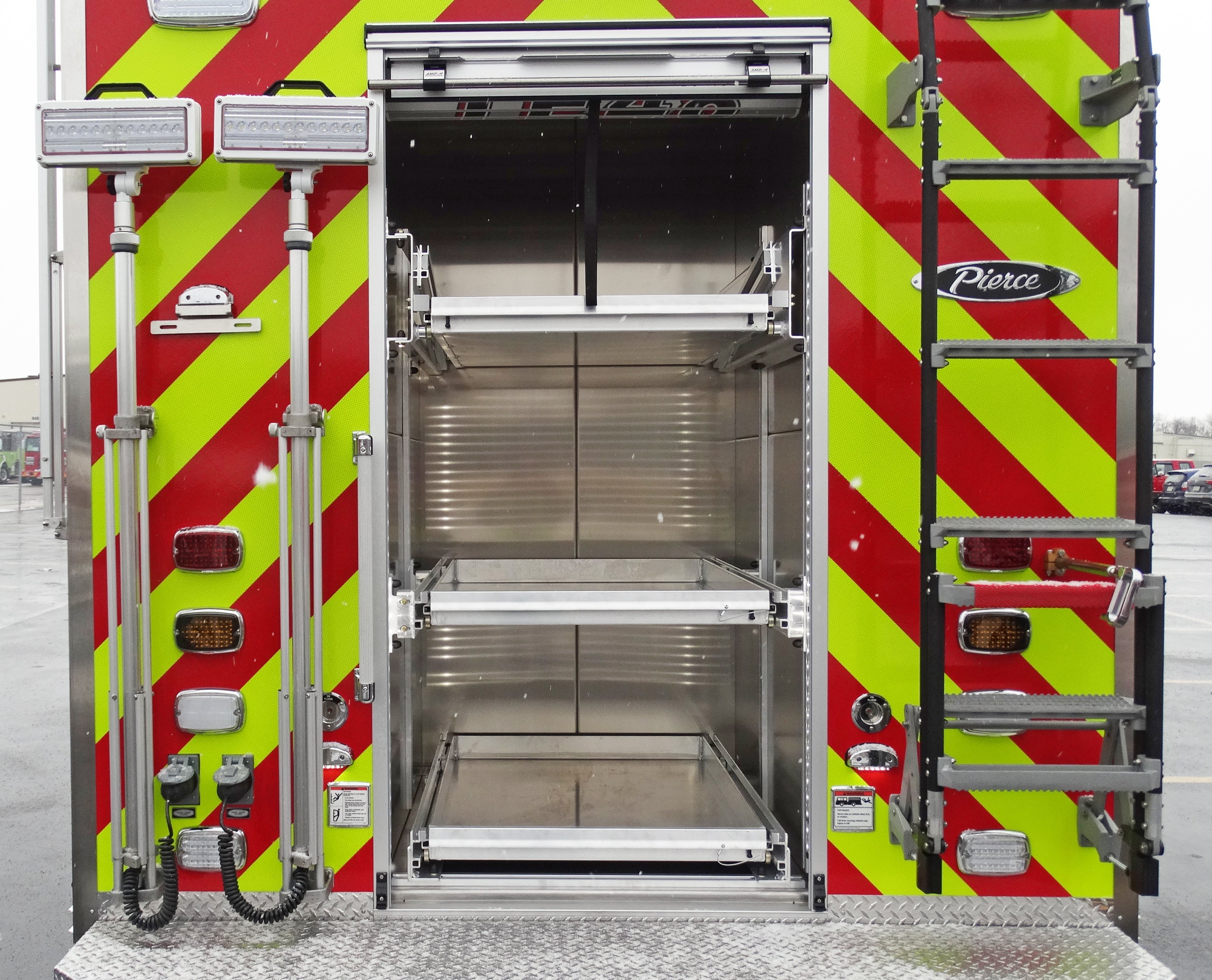 Pierce ENCORE Rescue Fire Truck Rear Compartment